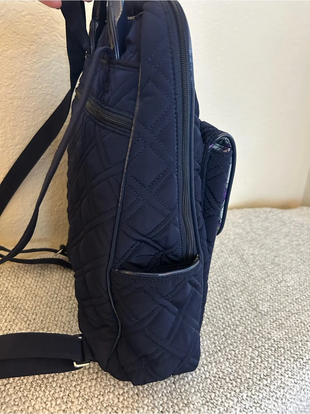 Vera Bradley Classic Navy Blue Quilted Commuter Backpack